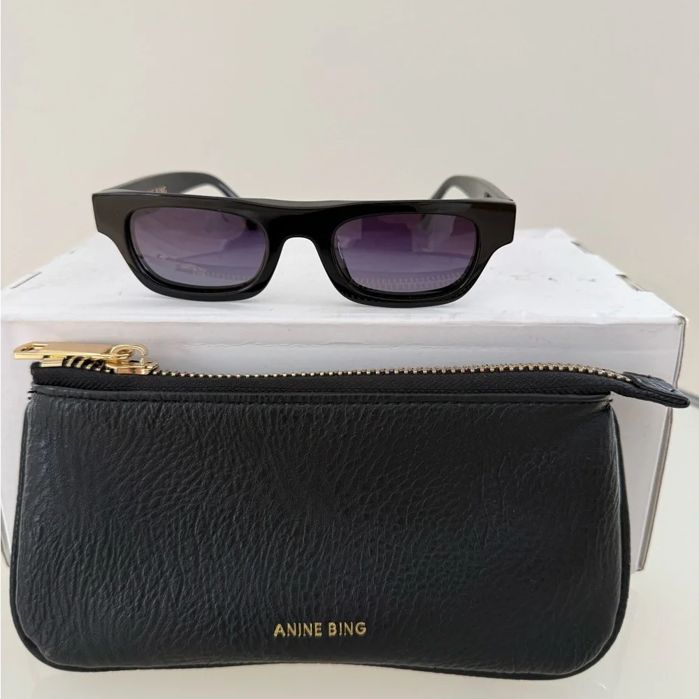 Anine Bing Black Otis sunglasses with original black case - Picture 1 of 2